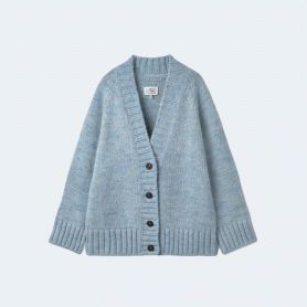 메종 마르지엘라 보타니컬 다이 브이넥 니트 가디건 페일블루