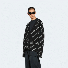 발렌시아가 풀 프린트 니트 가디건