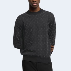 루이비통 모노그램 엠벨리시드 울 이브닝 크루넥 스웨터