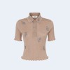 펜디 코튼 브라운 폴로 셔츠 여성