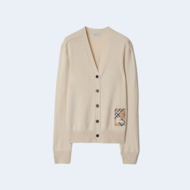 버버리 체크 라벨 울 가디건 2color (BEIGE) (BLACK)