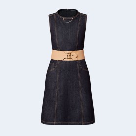 루이비통 아일릿 벨트 데님 드레스 1AFGA5