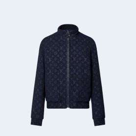 루이비통 모노그램 퀄티드 후드 블루종