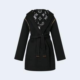 루이비통 리버시블 후드 랩 코트 1AC2DB