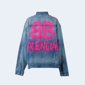 발렌시아가 BB 스프레이드 라지 핏 데님 자켓