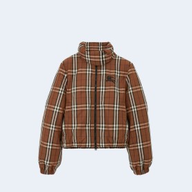 버버리 크롭 체크 나일론 퍼퍼 자켓