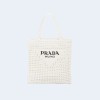 프라다 크로셰 토트백 화이트