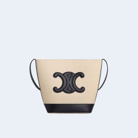 셀린느 투톤 트리옹페 퀴르 버킷백 블랙