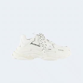 발렌시아가 올오버 로고 트리플 S 스니커즈 화이트