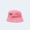 프라다 우븐 패브릭 핑크 버킷 햇