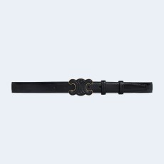 셀린느 미디엄 퀴어 트리옹프 벨트 블랙 25mm
