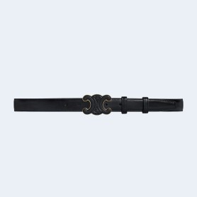 셀린느 미디엄 퀴어 트리옹프 벨트 블랙 25mm