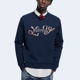 루이비통 엠브로이더드 코튼 크루넥 맨투맨 1AGJXV