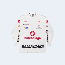 발렌시아가 리그 로고 프린트 스웨트셔츠 화이트