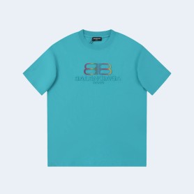발렌시아가 BB 로고 블루 티셔츠