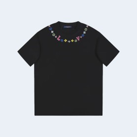 루이비통 엠벨리시드 넥라인 티셔츠 블랙