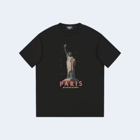 발렌시아가 Statue of Liberty 자수 티셔츠 블랙