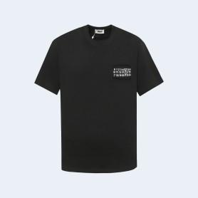 메종 마르지엘라 레터링 자수 티셔츠 블랙