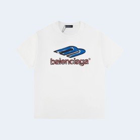 발렌시아가 유니티 코튼 로고 티셔츠 화이트