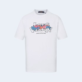 루이비통 쿠사마 야요이 라운드 넥 티셔츠 화이트