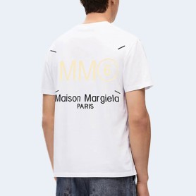 메종 마르지엘라 카멜 로고 프린트 티셔츠 화이트