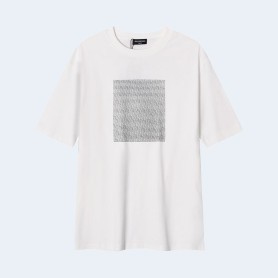 발렌시아가 오버사이즈 미러 로고 티셔츠 화이트