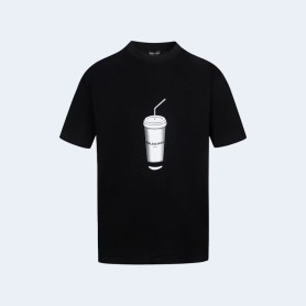 발렌시아가 B family 코크 로고 티셔츠 블랙
