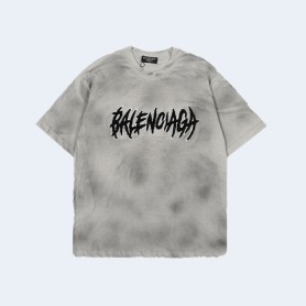 발렌시아가 파리스 헤비 워크 디스트레스드 티셔츠 그레이