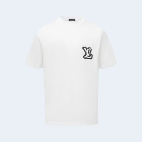 루이비통 LV 프린트 반소매 티셔츠 화이트