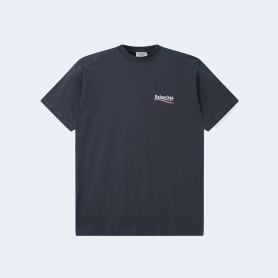 발렌시아가 웨이브 로고 오버핏 티셔츠 다크 그레이