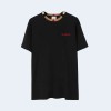 버버리 아이콘 스트라이프 트림 코튼 티셔츠 블랙