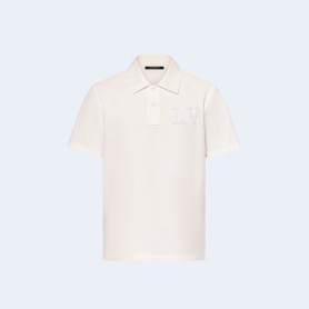 루이비통 포플린 위드 엠브로이더드 폴로 셔츠 1AFJC6