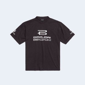 발렌시아가 AI 제너레이티드 미디엄 핏 티셔츠 블랙