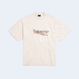 발렌시아가 폴리티컬 스텐실 미디엄 핏 티셔츠 화이트