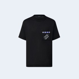 루이비통 엠벨리시드 쇼트 슬리브드 코튼 크루넥 티셔츠 1AFRJG