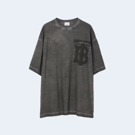 버버리 모노그램 모티프 코튼 오버사이즈 티셔츠