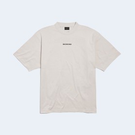 발렌시아가 뉴 백 미디엄 핏 티셔츠 오프 화이트