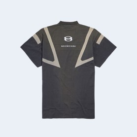 발렌시아가 유니티 스포츠 아이콘 바이커 오버사이즈 티셔츠 블랙