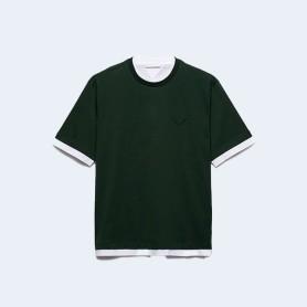 프라다 퍼 그린 코튼 티셔츠