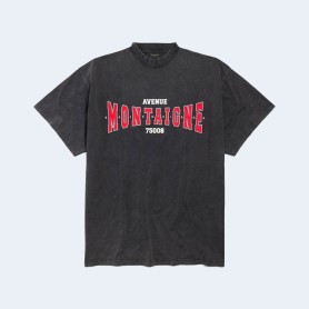 발렌시아가 몽테뉴 오버사이즈 티셔츠 페이드 블랙