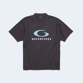 발렌시아가 루프 스포츠 아이콘 미디엄 핏 티셔츠 블랙