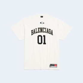 발렌시아가 바스켓볼 오버사이즈 티셔츠 화이트