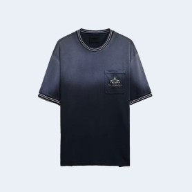 프라다 워싱 코튼 티셔츠 블루