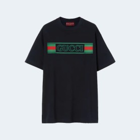 구찌 프린트 코튼 저지 티셔츠 2color (black) (white)