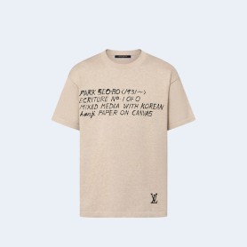 루이비통 LV x 박서보 쇼트 슬리브드 코튼 크루넥 티셔츠