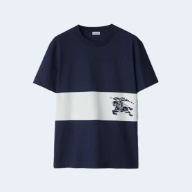 버버리 EKD 로고 자수 스트라이프 코튼 반팔 티셔츠 2color (navy) (black)