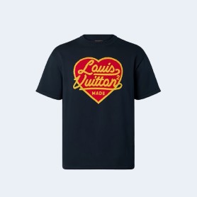 루이비통 프린티드 쇼트 슬리브드 코튼 티셔츠 1A9GM1