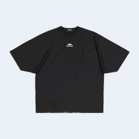 발렌시아가 3B 스포츠 아이콘 플랫 티셔츠 오버사이즈 블랙