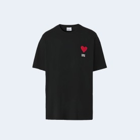 버버리 그래픽 로고 코튼 반팔 티셔츠 블랙