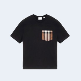 버버리 체크 포켓 오버사이즈 티셔츠